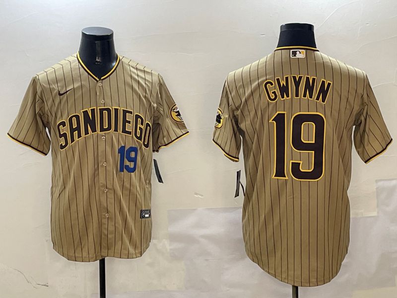 Men San Diego Padres #19 Gwynn Brown Stripe Game 2025 Nike MLB Jersey style 6->san diego padres->MLB Jersey